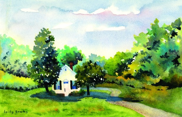 House In A Forest Painting